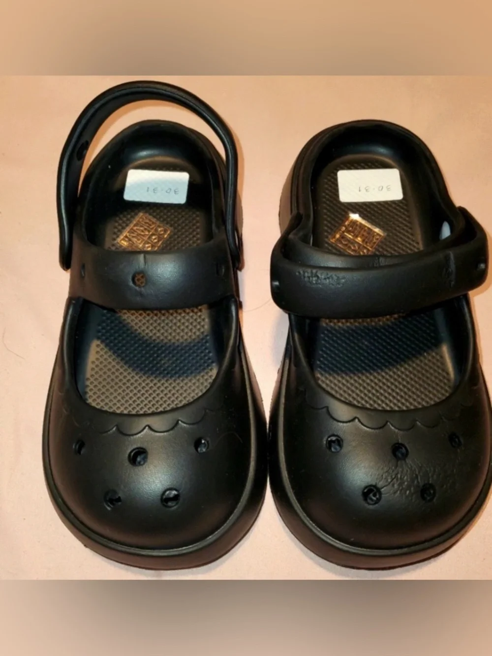 Girls Black Mary Jane Garden Clogs Water Shoes Beach Slip-On Sandals US 12.5